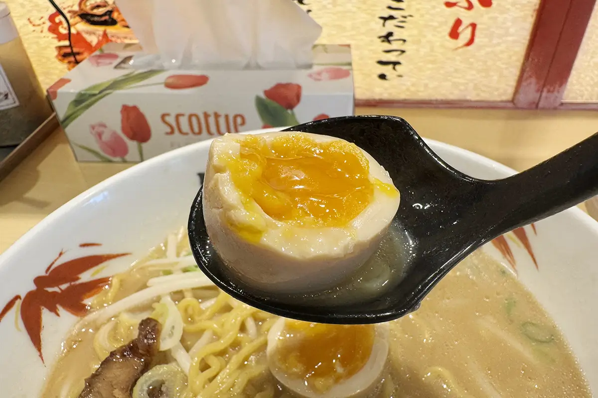 らーめん世界 富山 呉羽店　旨み醤油豚骨らーめん　味玉