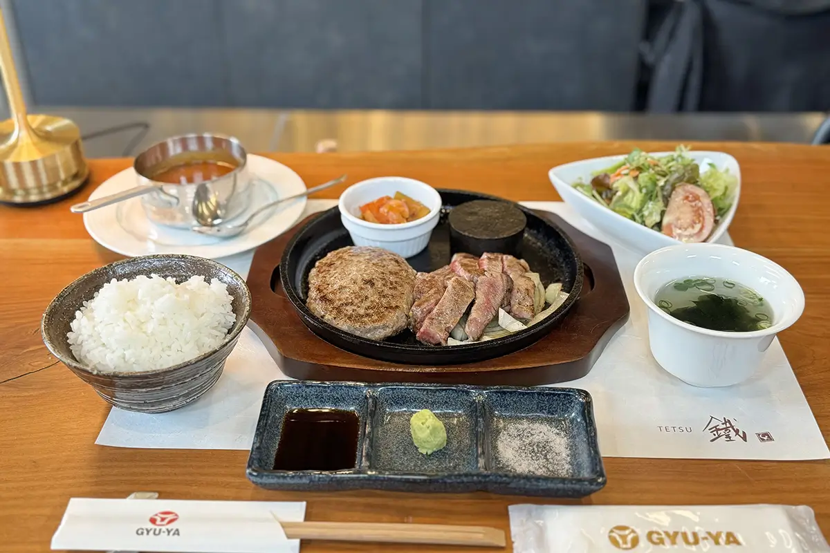 GYU-YA VILLA GYU-YAハンバーグ&氷見牛サーロインステーキコンボ ランチセット