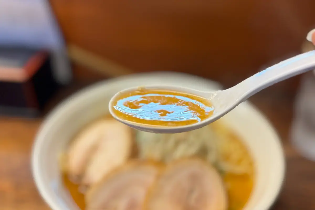 楓の花 みそ野菜チャーシューめん スープ